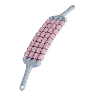 瑜伽狼牙按摩棒舒缓肌肉手持按摩棒四排全方位弯曲颈部腿部按摩器