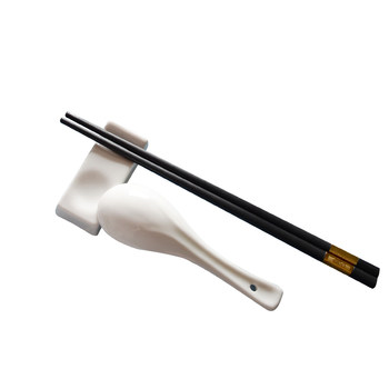 Tableware pure white ceramic dual-purpose spoon chopstick stand
