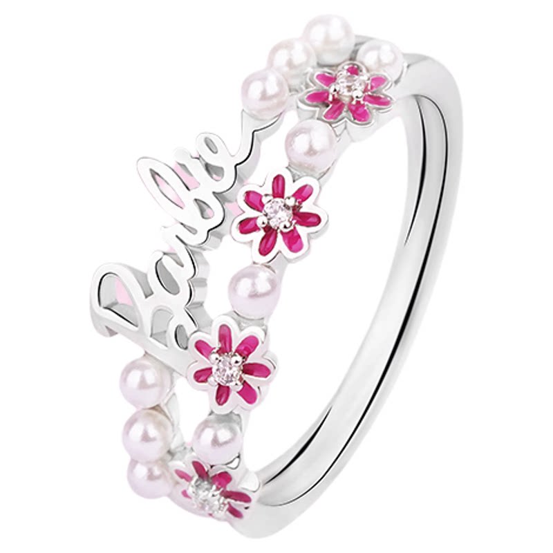 925 silver stacking rings for women small flower pearls