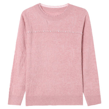 100 pure wool sweater women's fungus collar pullover sweater