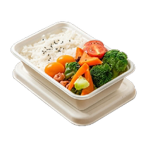 PANAVI disposable degradable corn starch environmentally friendly fast food lunch box with lid packing box original color