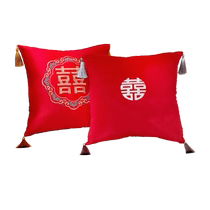 Wedding pillows with the word happy a pair of wedding pillows red pillows for the wedding room new high-end romantic bed supplies