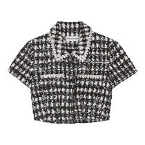 self-portrait 2023 autumn and winter black plaid temperament small fragrant style diamond lapel short top jacket