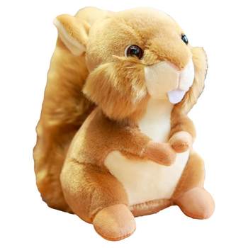 Simulated big tail squirrel plush toy doll, small cute doll, Christmas birthday gift for girls