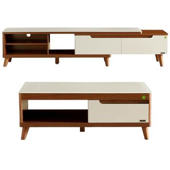Quanyou home coffee table tv cabinet tempered glass telescopic