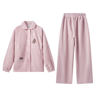 TeenieWeenie小熊睡衣女款2025秋冬新款加厚保暖长袖家居服套装