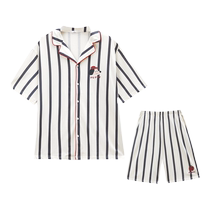 Gukoo Nutshell Pajamas Couple Summer Party Puppy New Pajamas Womens Pure Cotton Mens Home Clothes Set B