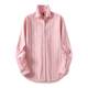 Huangxiaoqi Cowboy Spring and Autumn Pure Cotton Oxford Spinning Vertical Stripe Women's Long Sleeve Shirt Base Shirt