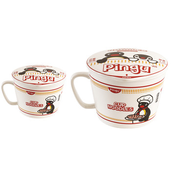Genuine pingu instant noodle bowl mug tableware with lid