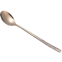 (Travailleur autonome) LaCena Corée 304 Stainless Steel Spoon Spoon Home Dress Mixed Rice Spoon Laser Peach Happy