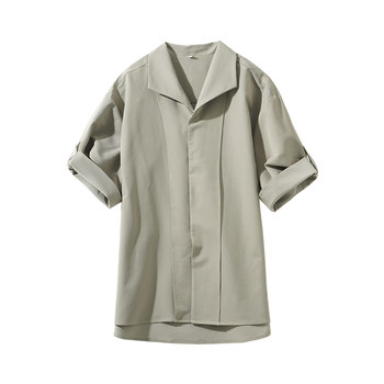 Hualun lapel short sleeve shirt shirt Hualun lapel short sleeve shirt shirt