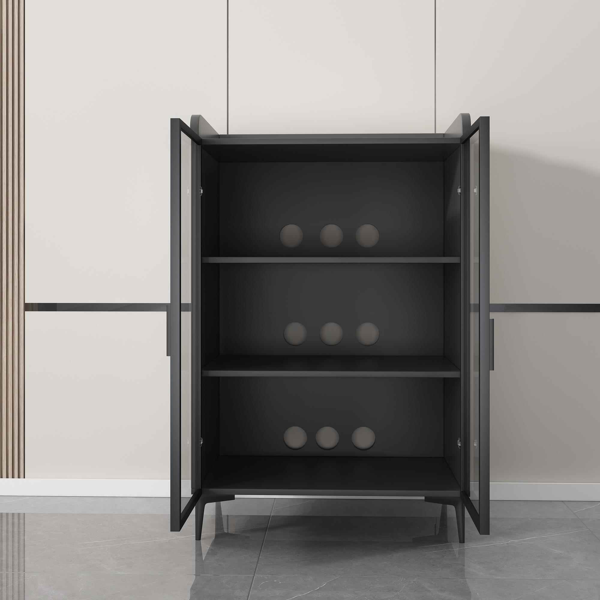 Minimalist glass door amplifier cabinet professional audio amplifier rack cabinet audio and video equipment equipment with door CD cabinet tripod