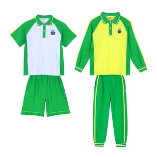 广州番禺区小学生校服夏装短袖夏季男生女生套装纯棉长袖春秋装