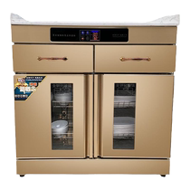 Private room marble countertop tea cabinet disinfection cabinet commercial double door with drawer and disinfection cabinet restaurant side cabinet