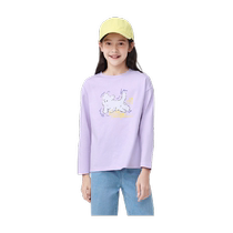 Balabala childrens clothing girls long-sleeved T-shirt pure cotton childrens baby girl 24 spring clothing medium and large childrens tops bottoming shirt