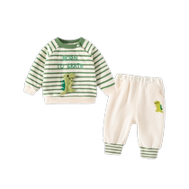 Boys suit autumn clothing 2024 new fashionable childrens sweatshirt and pants two-piece set baby boys childrens clothing spring and autumn