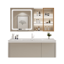 Cabei smart bathroom cabinet combination cream style ceramic integrated basin bathroom hand wash basin wash basin cabinet