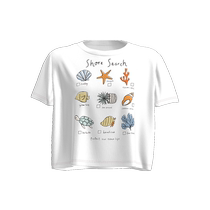 atlanticbeach design niche short-sleeved white T-shirt for women 2022 ocean series versatile half-sleeved shirt