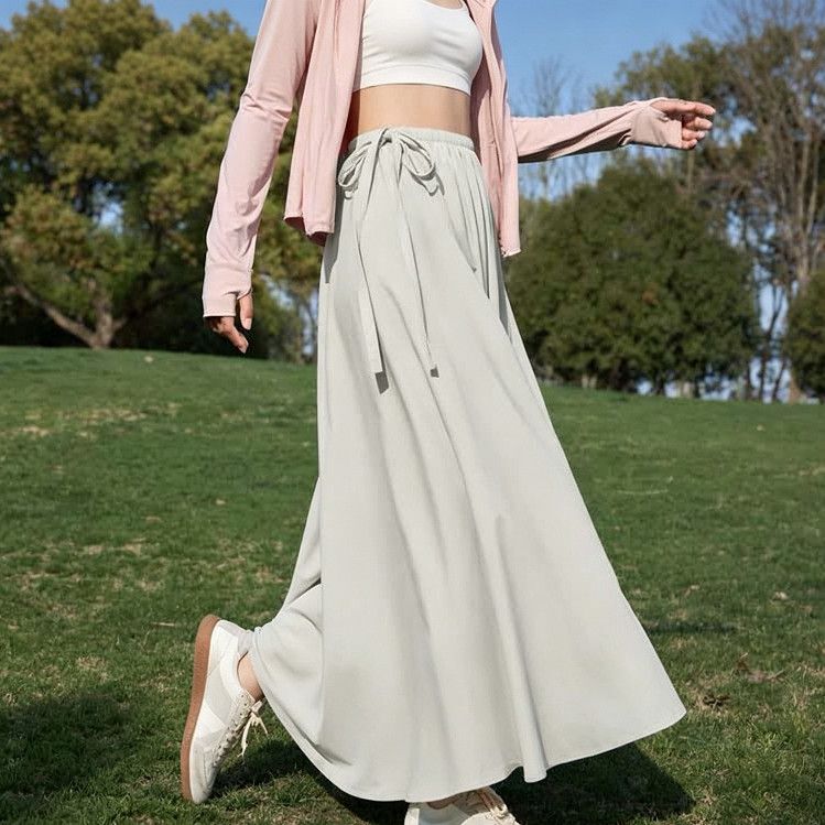 Gray Sun Protection Skirt, Long Style, 2026 New Summer Uv Protection One-Piece Beach Skirt, A-Line Half Skirt Gray Sun Protection Skirt, Long Style, 2026 New Summer Uv Protection One-Piece Beach Skirt, A-Line Half Skirt