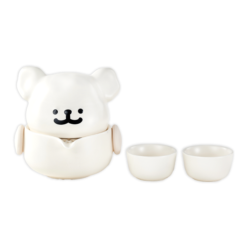 Yancang Line Puppy Tea Set Gift Box One Pot Two Cups