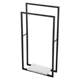 KES high and low double pole floor-standing matte black towel rack
