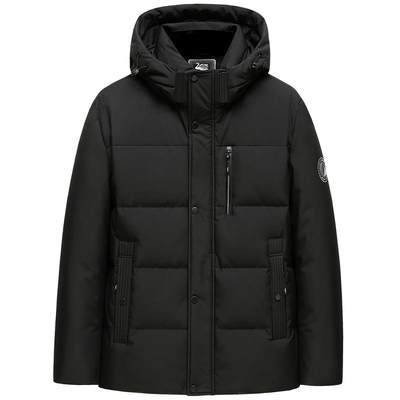 Yalu dad winter goose down jacket men's short hooded 2022 new middle-aged and elderly winter warm jacket