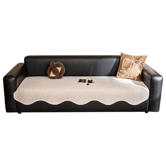 
New light luxury leather sofa cover cushion high-end Chenille one-piece fixed non-slip genuine leather summer sofa cover