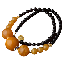 Potala Palace Ruyi Old Beeswax Pendant Tower Chain Blood Amber Necklace S925 Silver Inlaid Pearl Original Design