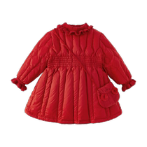 (Antibacterial velvet) David Bella Childrens New Years Down Jacket Three-Proof 2024 Winter New Dress New Years Eve Wear