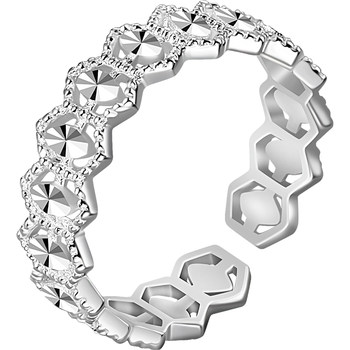Old silversmith s925 silver simple versatile geometric women's silver ring