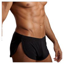 European and American style plus size mens underwear ice silk Arrow pants loose casual home pants slit soft seamless breathable shorts