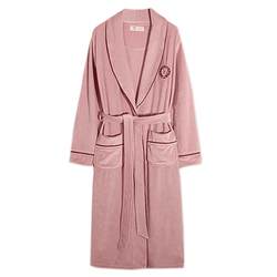 Autumn and winter flannel couple nightgown men's bathrobe women's coral velvet plus velvet warm pajamas dressing gown spring and autumn long