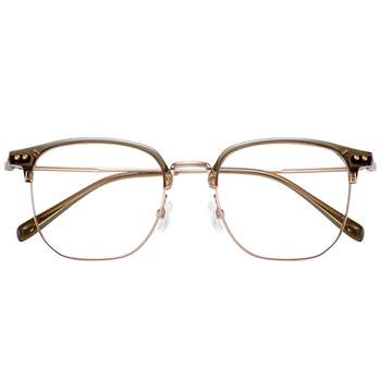 Pure titanium half-frame glasses for women without makeup to show off their faces with small blue light