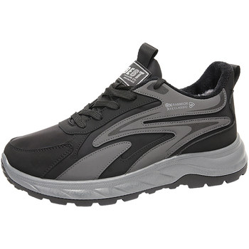 Middle-aged and elderly walking shoes men's warm soft-soled shoes for the elderly breathable sports casual shoes winter plus velvet dad cotton shoes