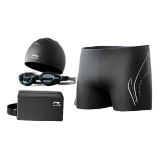 李宁泳裤男士2025新款防尴尬青少年成人泳帽泳镜游泳装备全套专业