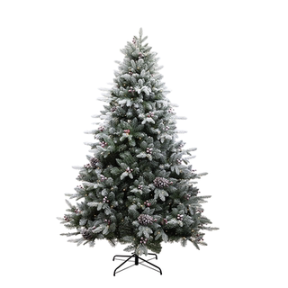 Flocked snow nordic christmas tree cedar glowing package