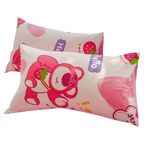 ins pure cotton childrens pillowcases a pair of cotton strawberry bear pillowcases single household pillow core pillow case 2