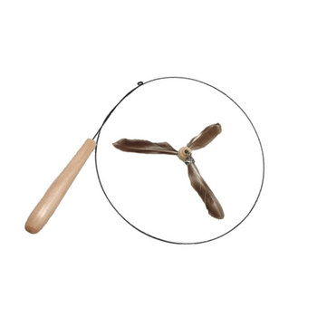 Fukumaru Bamboo Dragonfly Cat Funny Stick Long Rod Steel Wire Feather Resistant to Bite and Not rotten Cat Self-Happiness Relief Cat Toy Replacement Head