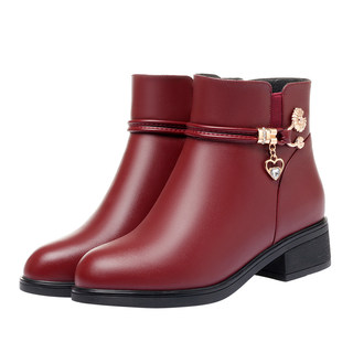 Korean style mom boots thick heel non-slip soft sole short boots