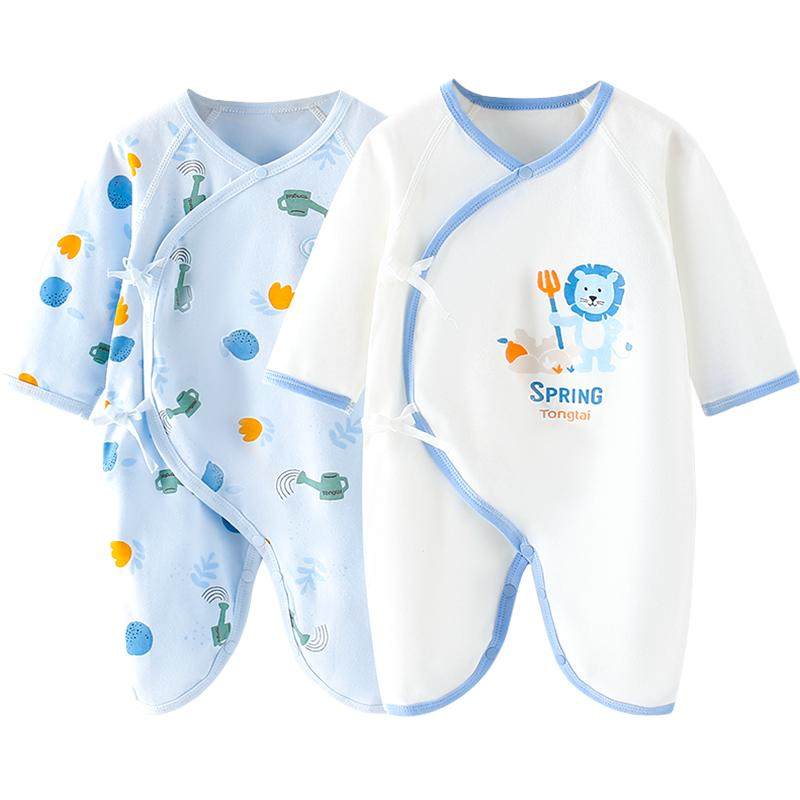 Tongtai newborn baby clothes spring and autumn pure cotton jumpsuit