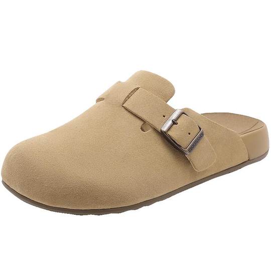 张凌赫同款百丽女半岛吐司增高勃肯鞋保暖毛毛鞋包头外穿D5W1DB预