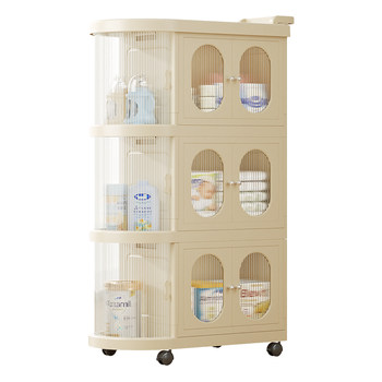 Baby product feeding table multi-layer storage rack with wheels