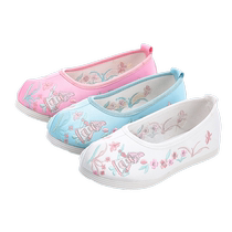 Girls costume shoes princess embroidered shoes baby Chinese style childrens shoes ethnic childrens Hanfu shoes ancient style performance shoes