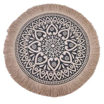 Ins style shot simple woven tassel cotton and linen placemat