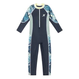 特步儿童泳衣男童中大童长袖长裤保暖2025新款连体男孩专业游泳装