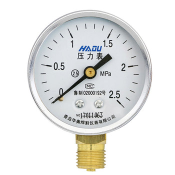 Explosion-proof y-60 surface water pressure oil pressure gas pressure gauge 0-1.6mpa radial pressure gauge high-precision air conditioner pressure gauge