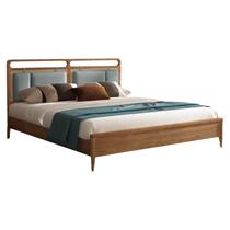 Nordic B&B walnut-colored Japanese-style double bed modern simple bedroom 1 8 meters 1 5 meters bed ash wood rattan bed