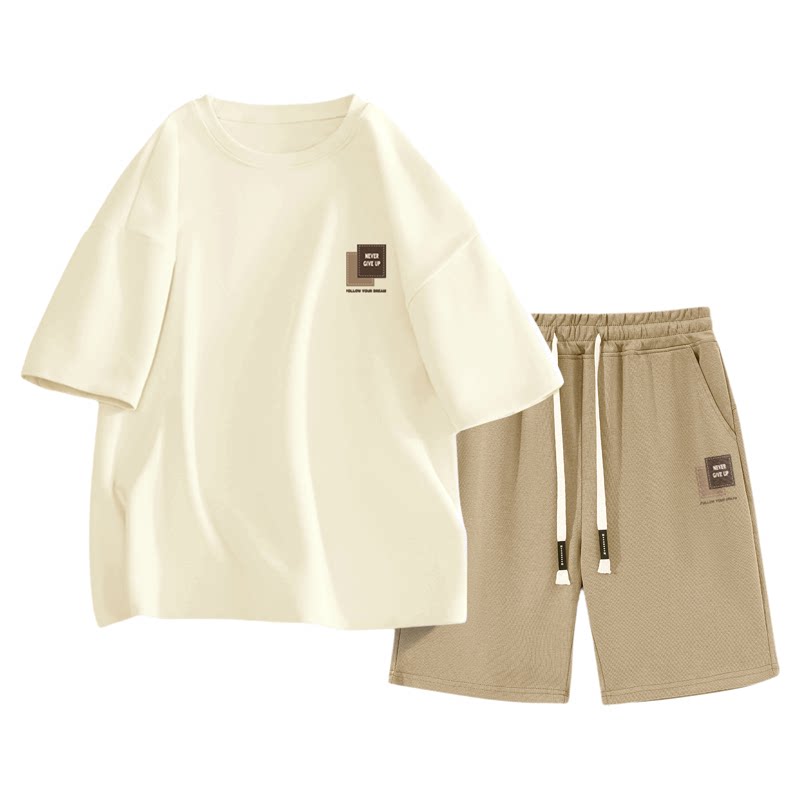 Men's summer pull-back sports short-sleeved suit