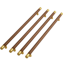 Extended cabinet door solid wood handle new Chinese style walnut thickened large wardrobe wooden handle cabinet solid wood handle