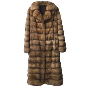 Kaka Fur British classic elegant mini stand collar fashionable horizontal sable fur coat/jacket ນໍາເຂົ້າ